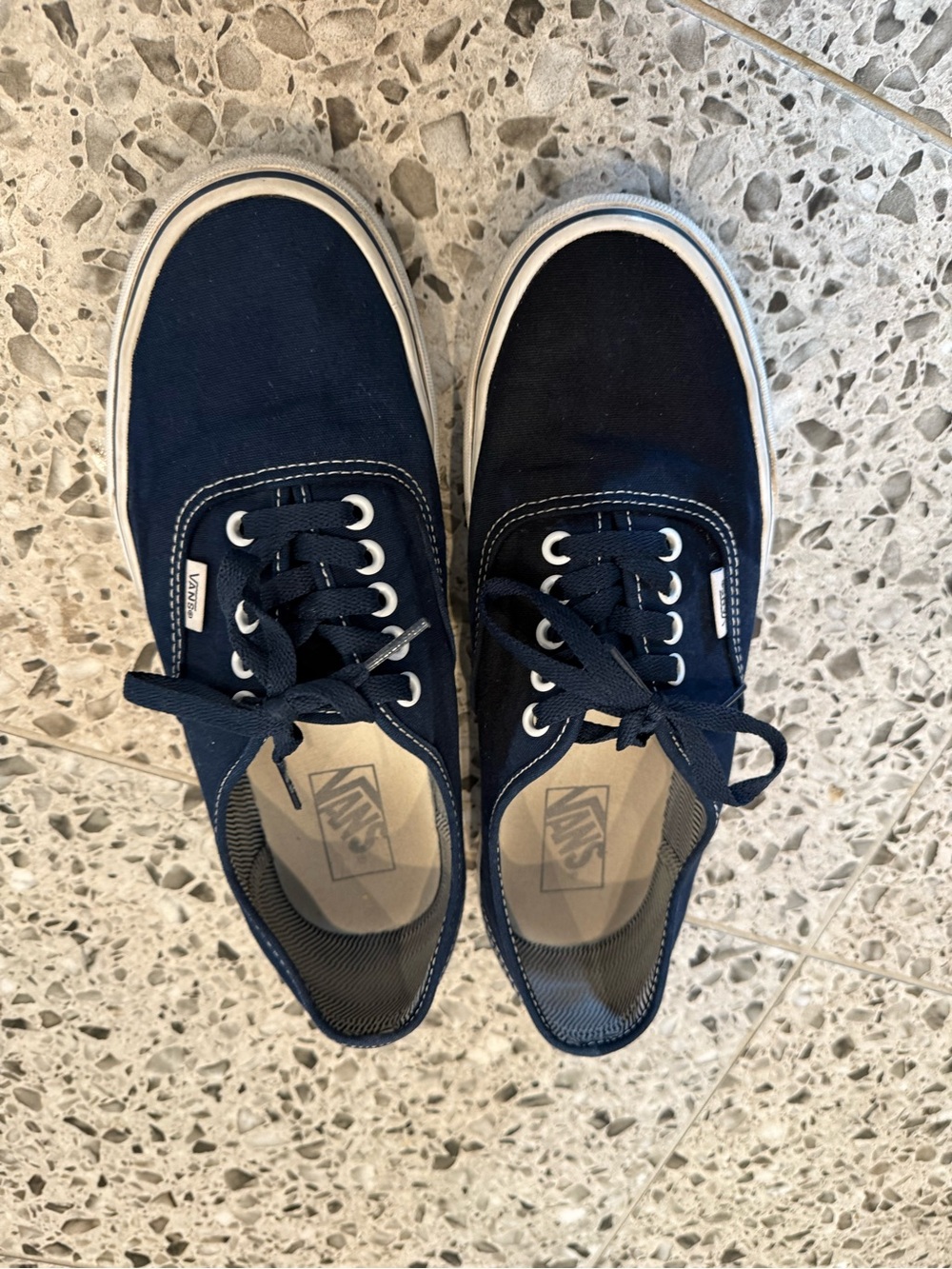 Vans Navy Blue Canvas Low-Top Sneakers